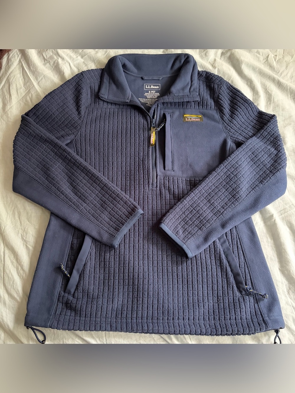 L.L. Bean Navy Quarter-Zip Fleece Pullover